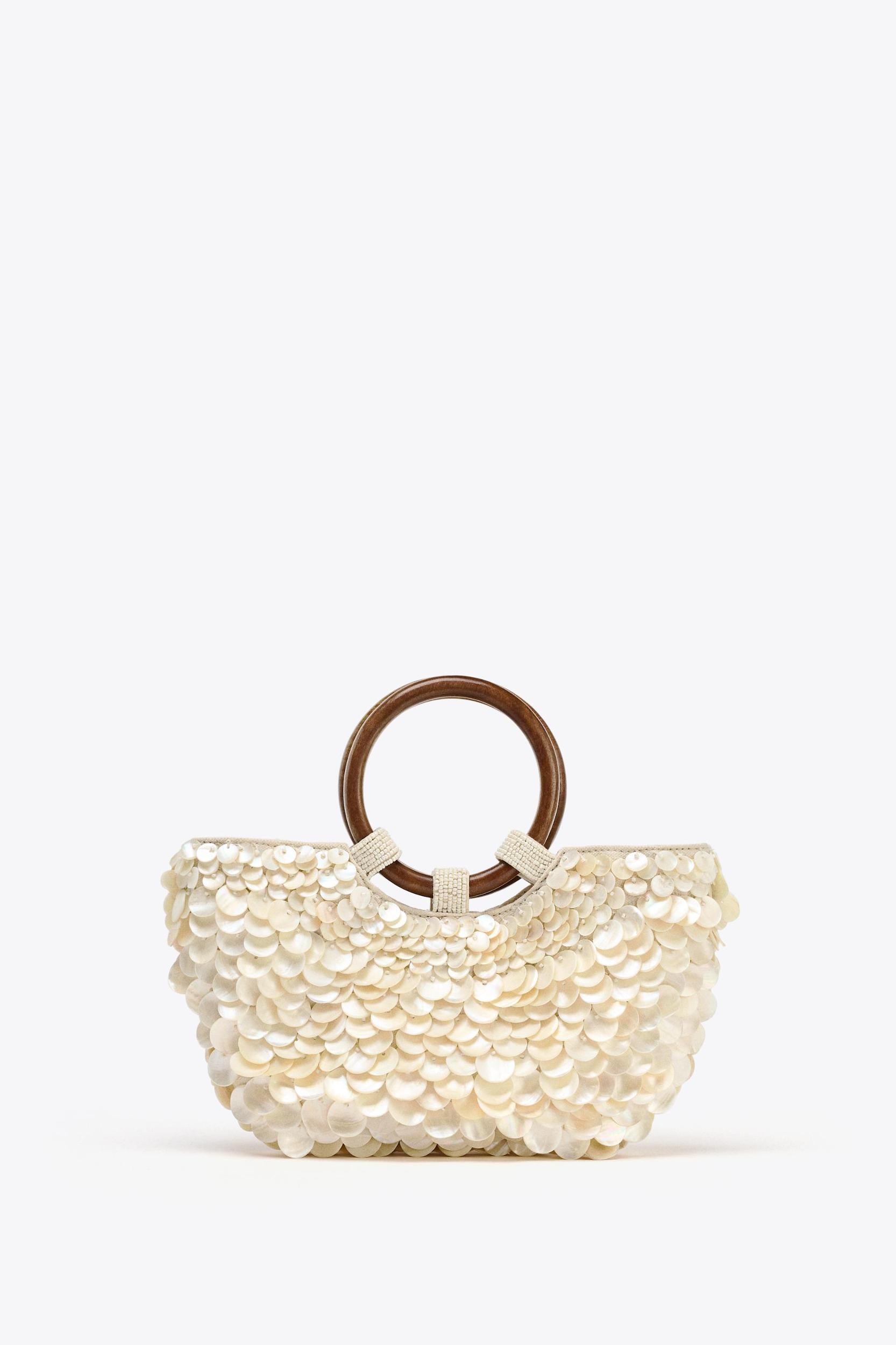 FAUX MOTHER-OF-PEARL APPLIQUÉ BAG Product Image