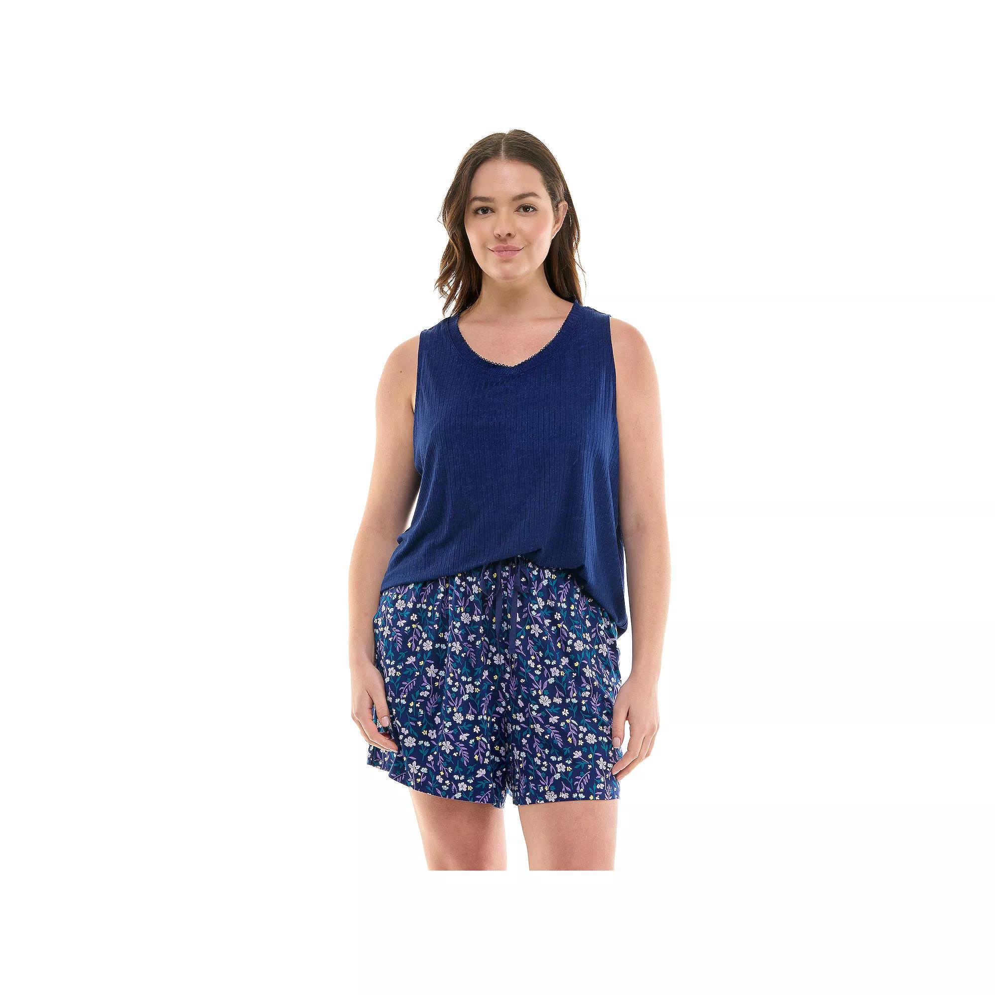 Women's Croft & Barrow® Lush Luxe 2-Piece Pajama Tank Top and Pajama Shorts Set,  Product Image