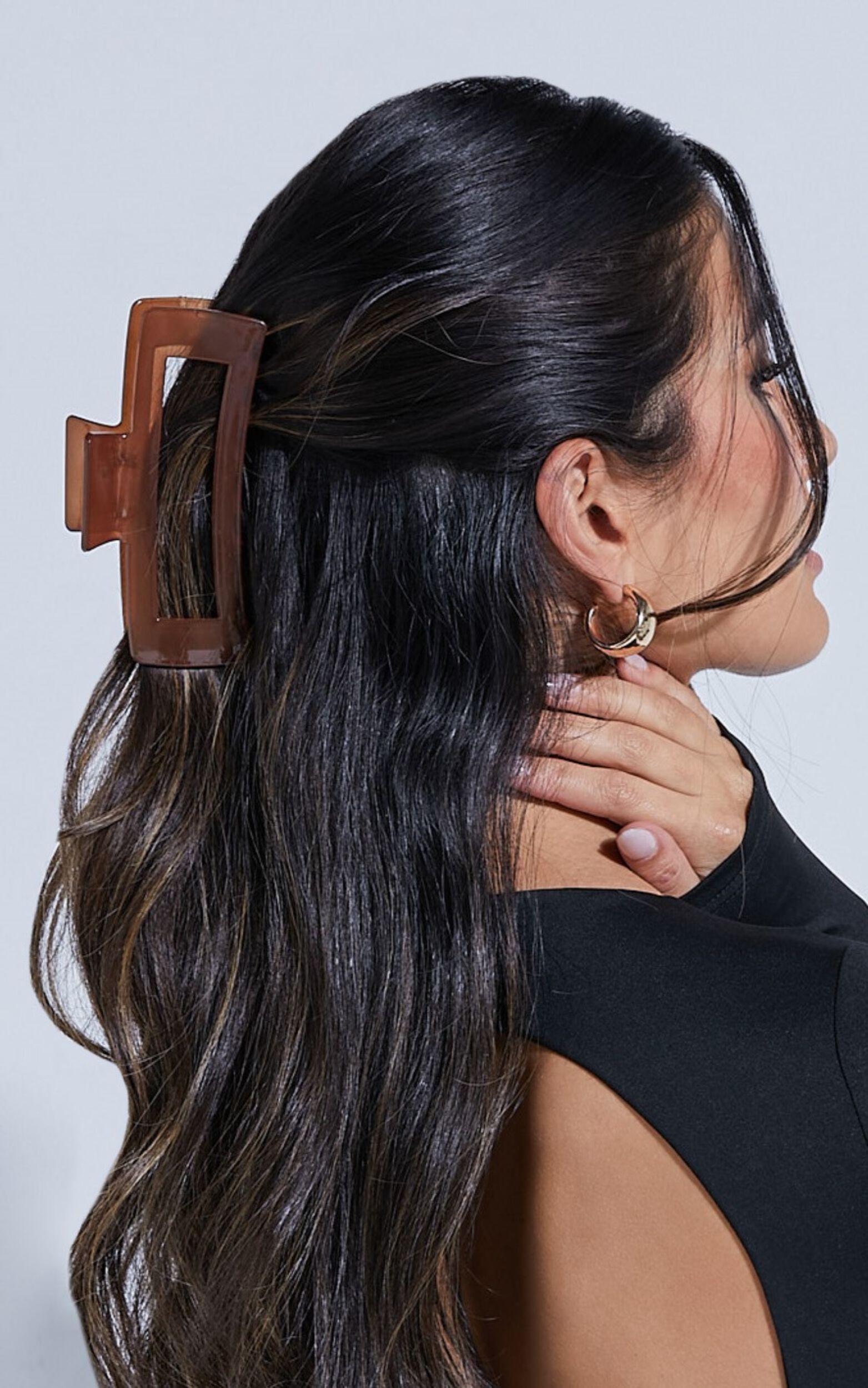 Ayah Hair Clip - Rectangle Large Hair Clip in Tort Product Image