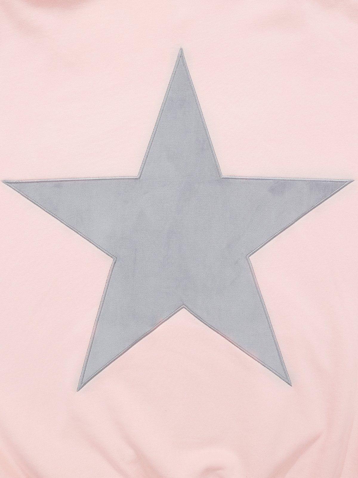 Star Color Contrast Hoodie Product Image