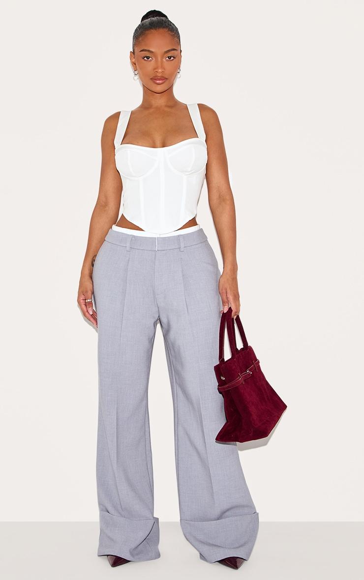 Shape White Woven Corset Crop Top Product Image