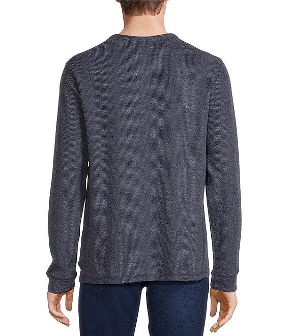 Rowm Long Sleeve Solid Ribbed Henley Pullover Product Image