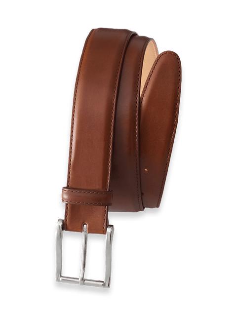 Leather Belt with Changeable Buckle - Chestnut Product Image