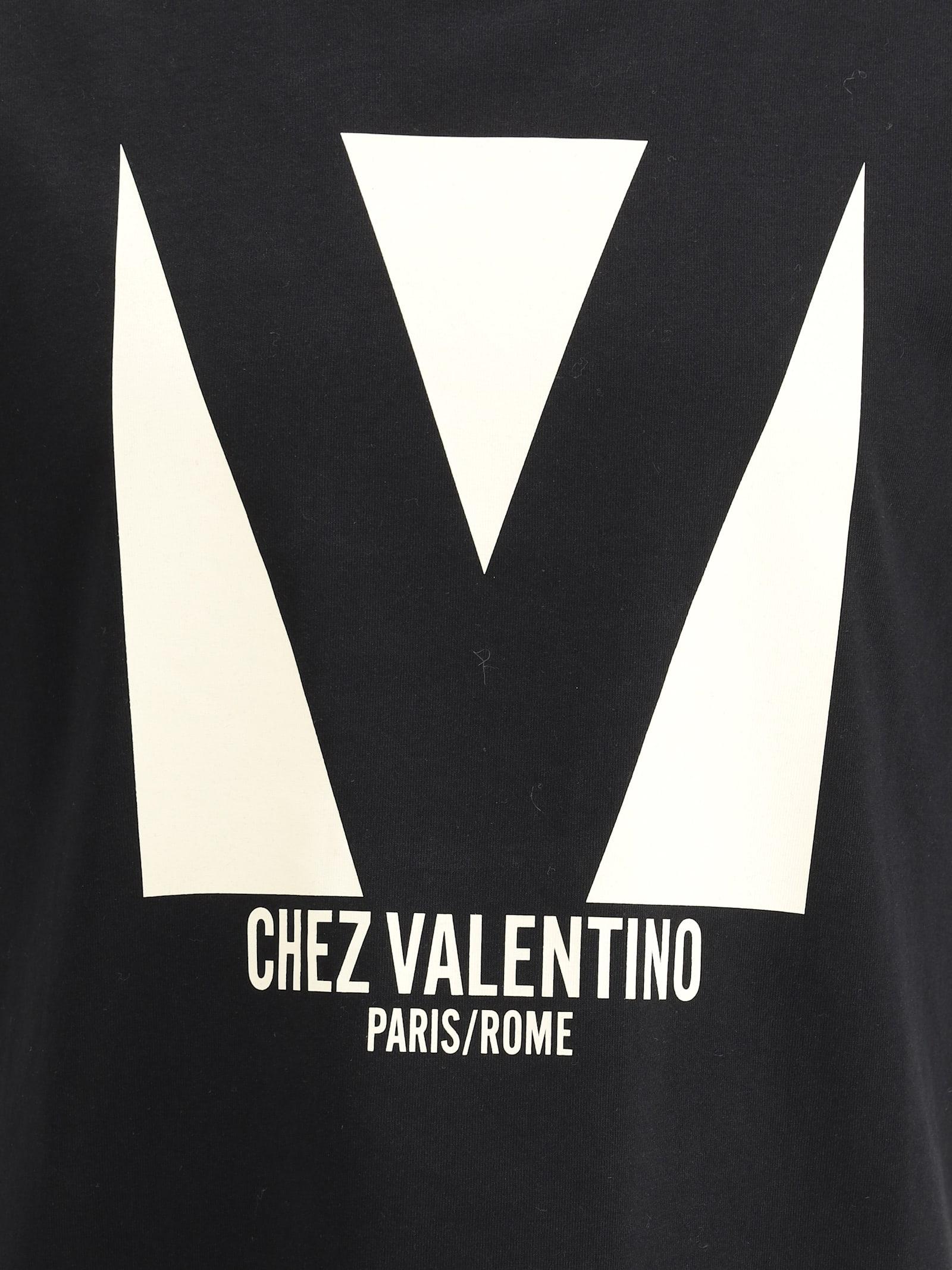 VALENTINO Crew Neck Short Sleeves T-shirts In Black Product Image