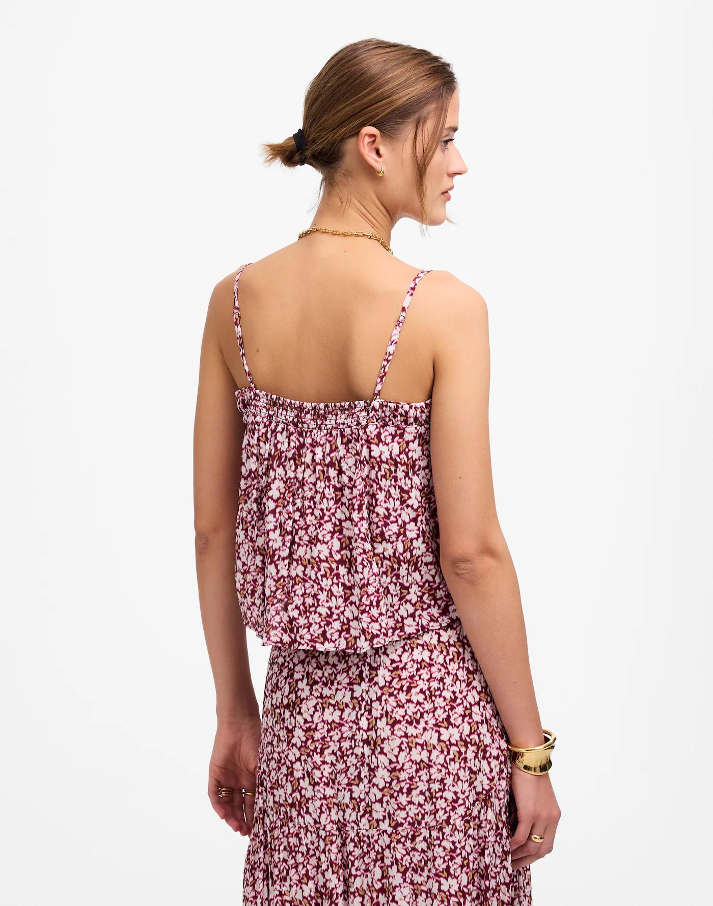 Shirred Squareneck Tank in Floral Product Image