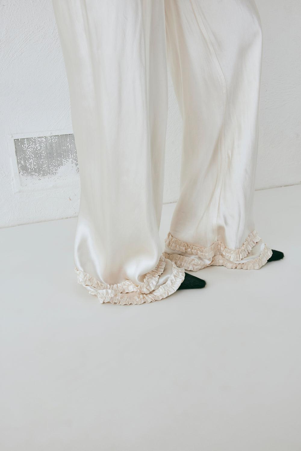 Citara Satin Pants White Product Image