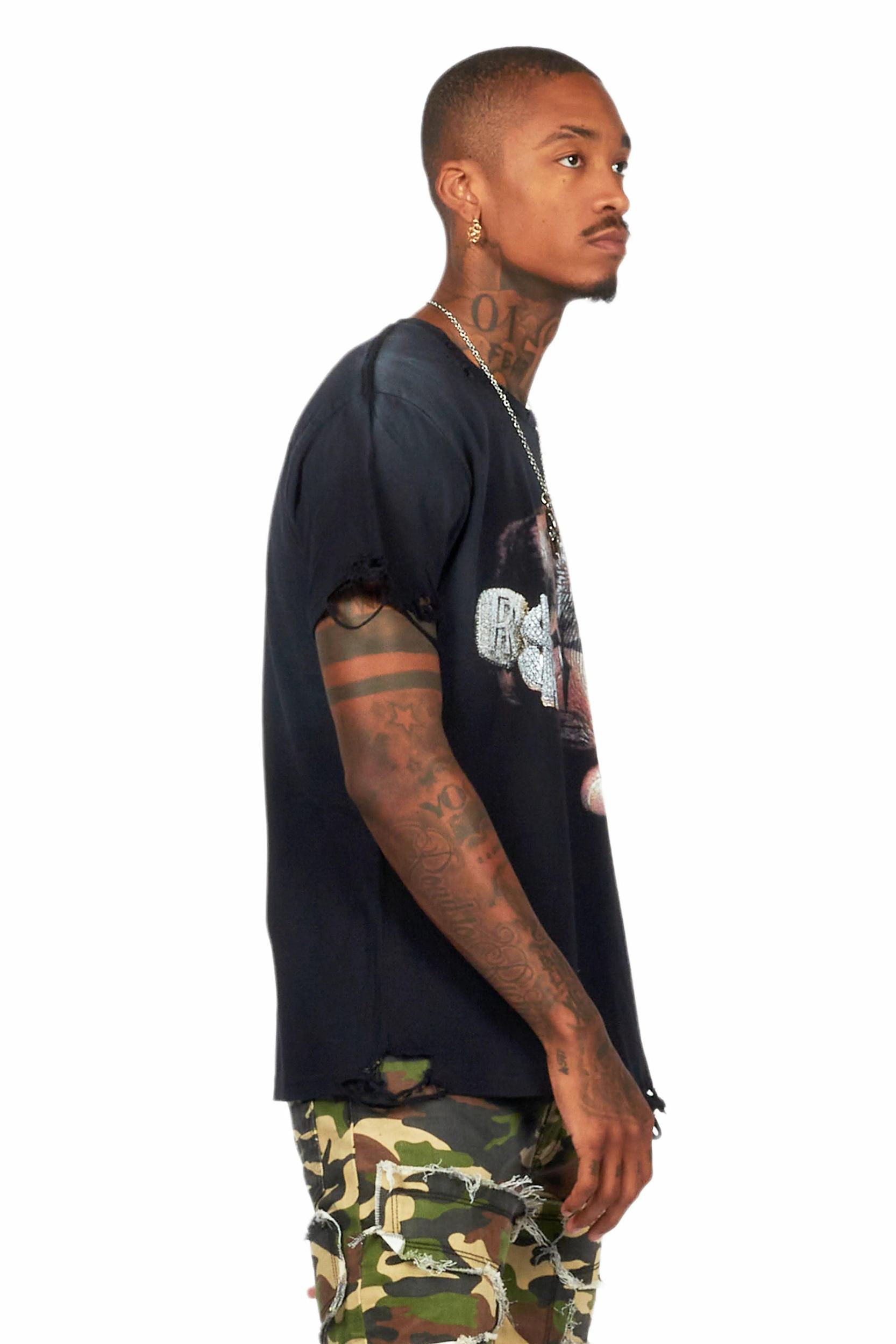 Aleeana Black Oversized T-Shirt Female Product Image