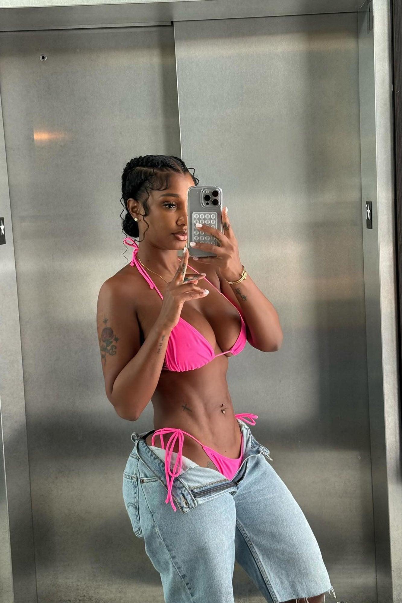 What A Beach Tiny Bikini Set - Pink Product Image