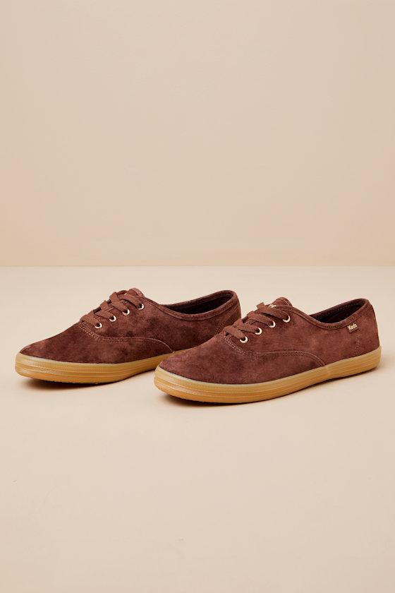 Champion Luxe Chocolate Suede Lace-Up Sneakers Product Image