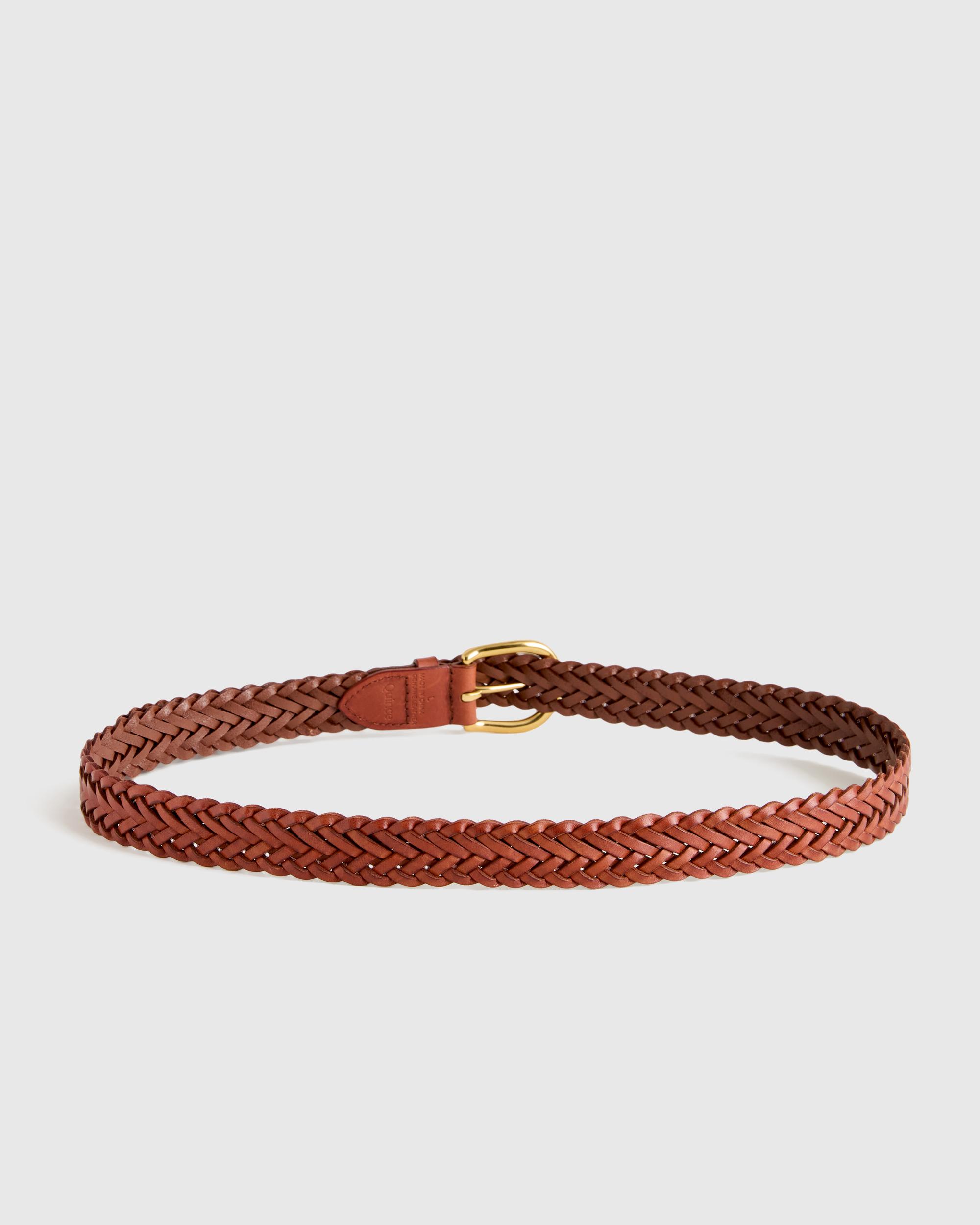 Quince | Women's Josie European Leather Braided Belt Size XL, Italian Leather Product Image