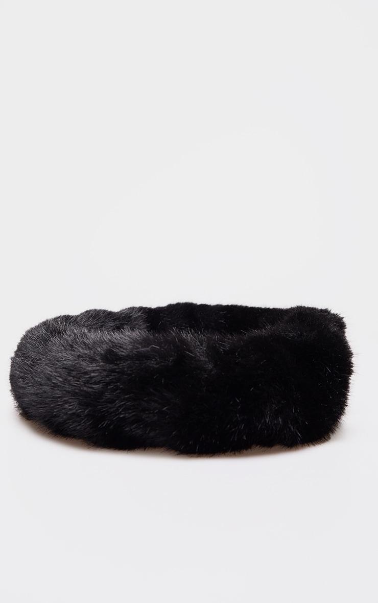 Black Soft Faux Fur Headband Product Image
