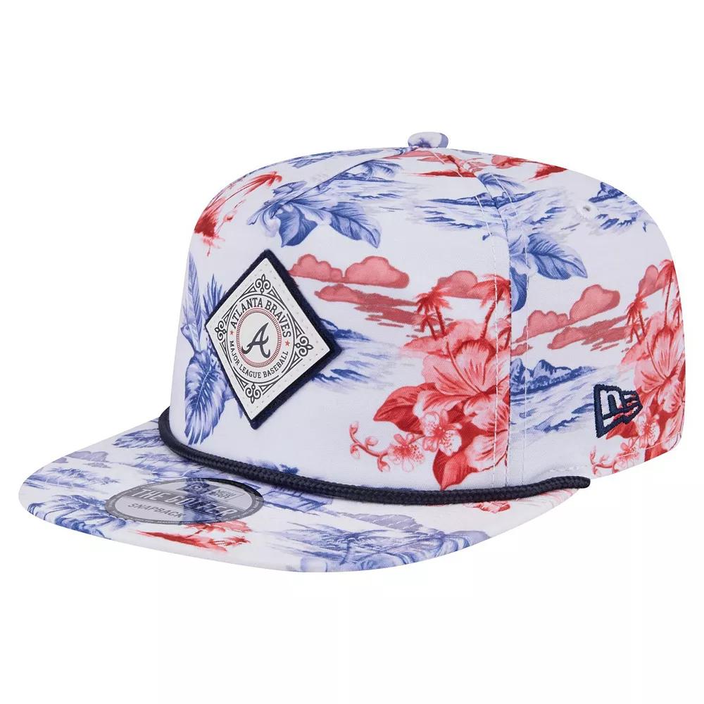 Men's New Era White Atlanta Braves Printed Island Golfer Snapback Hat Product Image