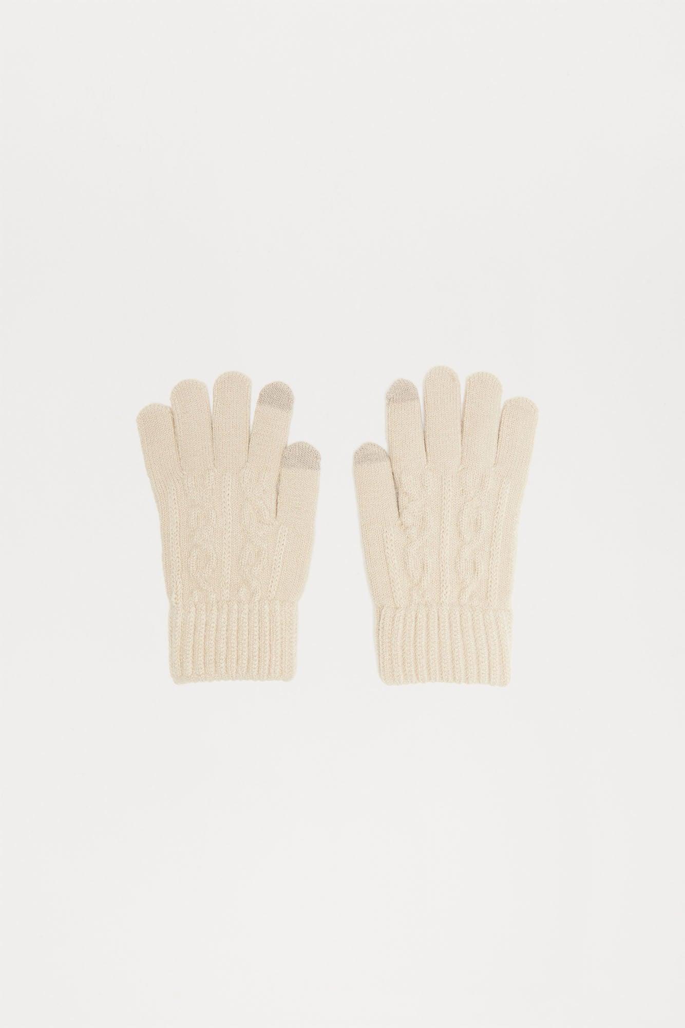 For The Cold Knitted Gloves - Brown Product Image
