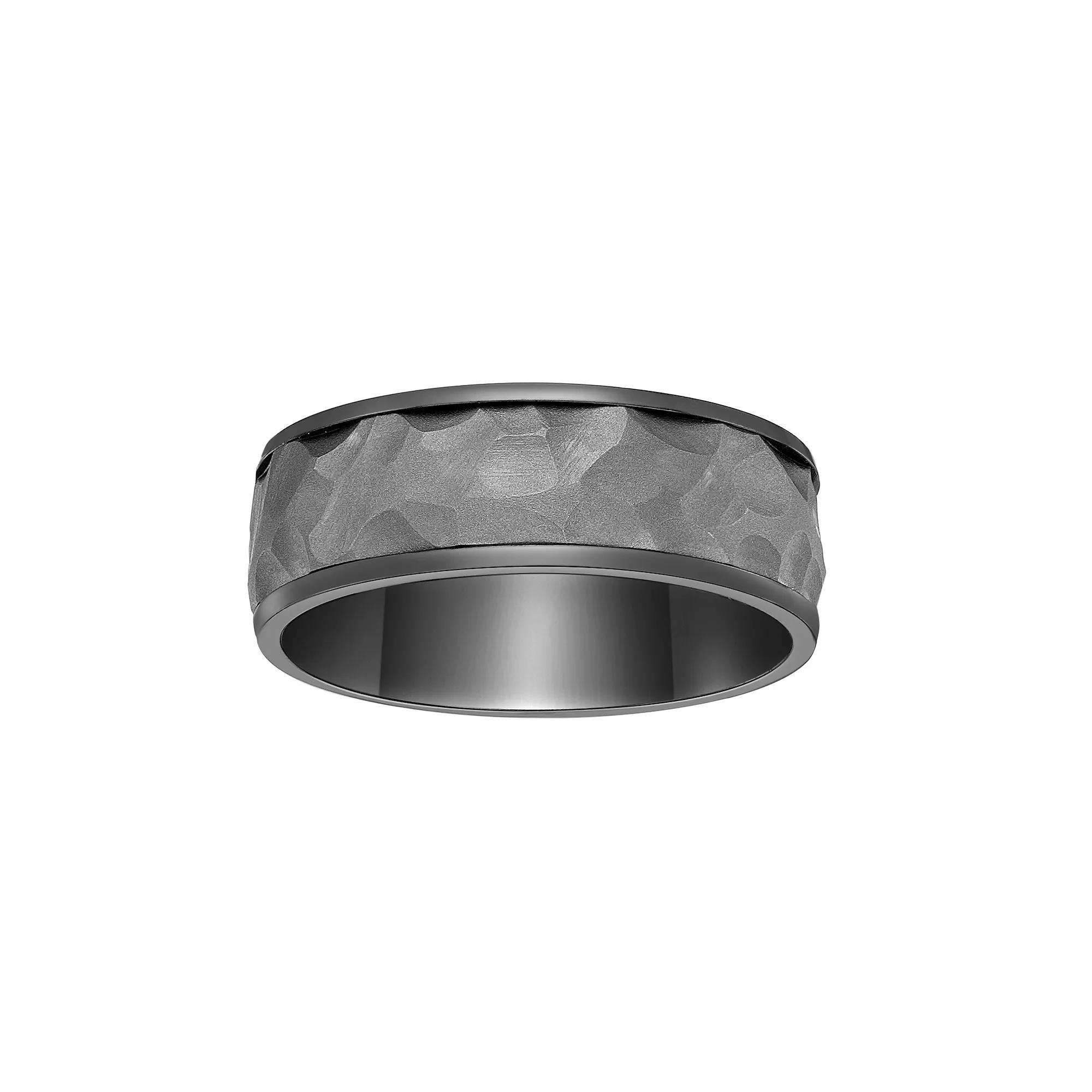 Mens LYNX Black Zirconium Ring Stainless Product Image