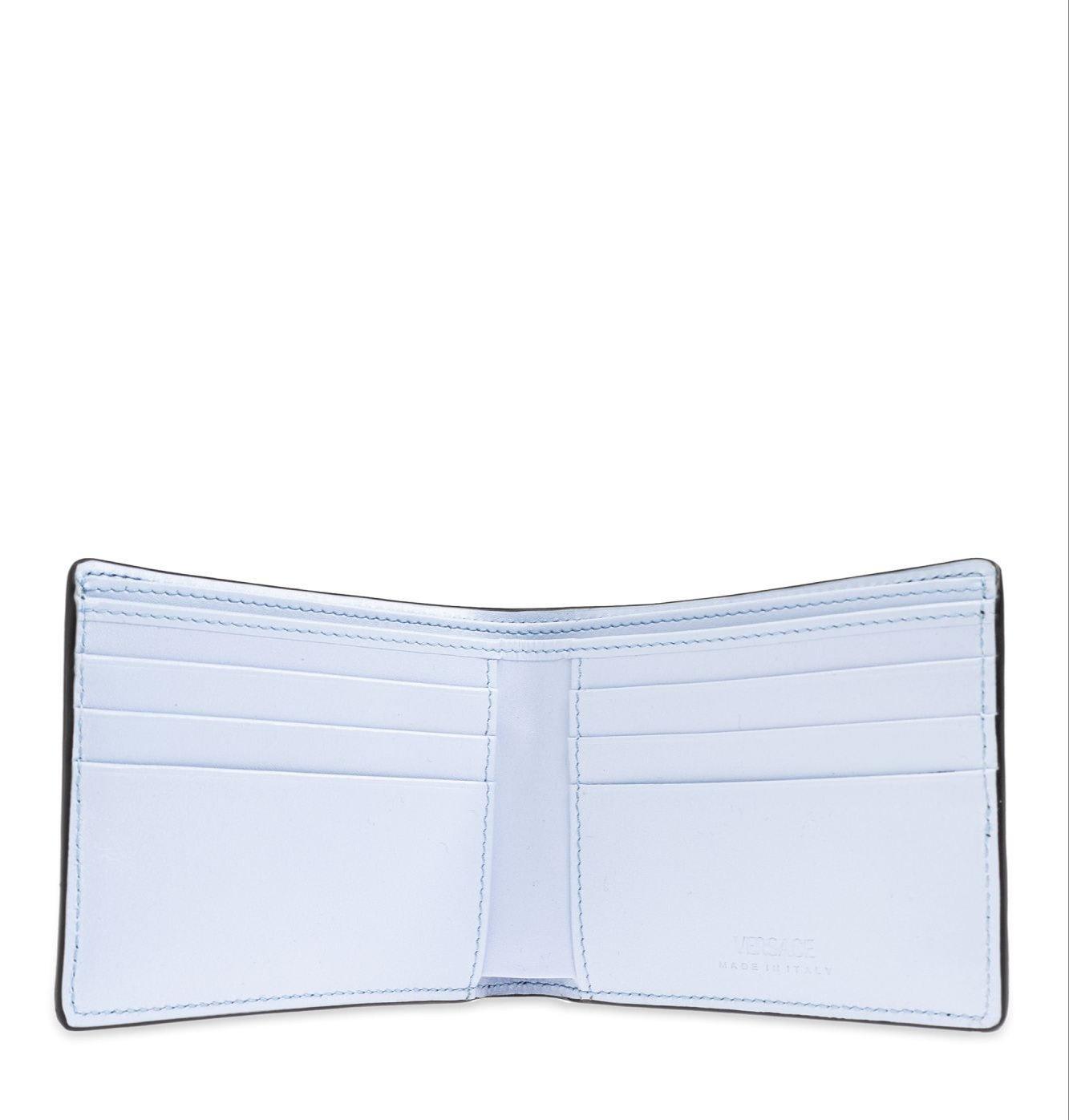 VERSACE Black Small Wallet With Medusa Biggie Logo In Leather Woman Product Image