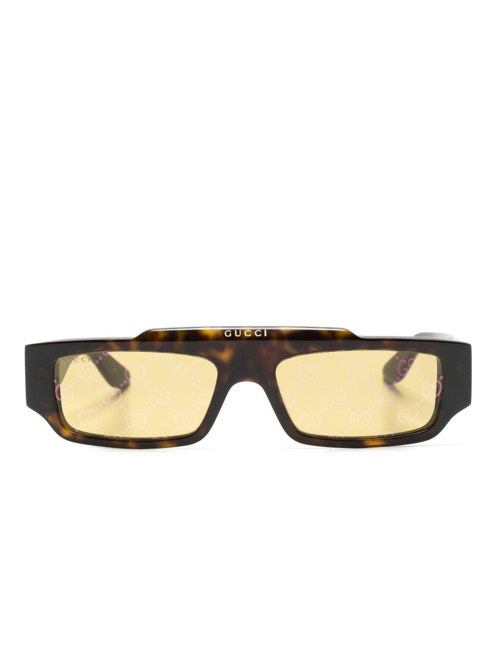 tortoiseshell rectangle-frame sunglasses Product Image