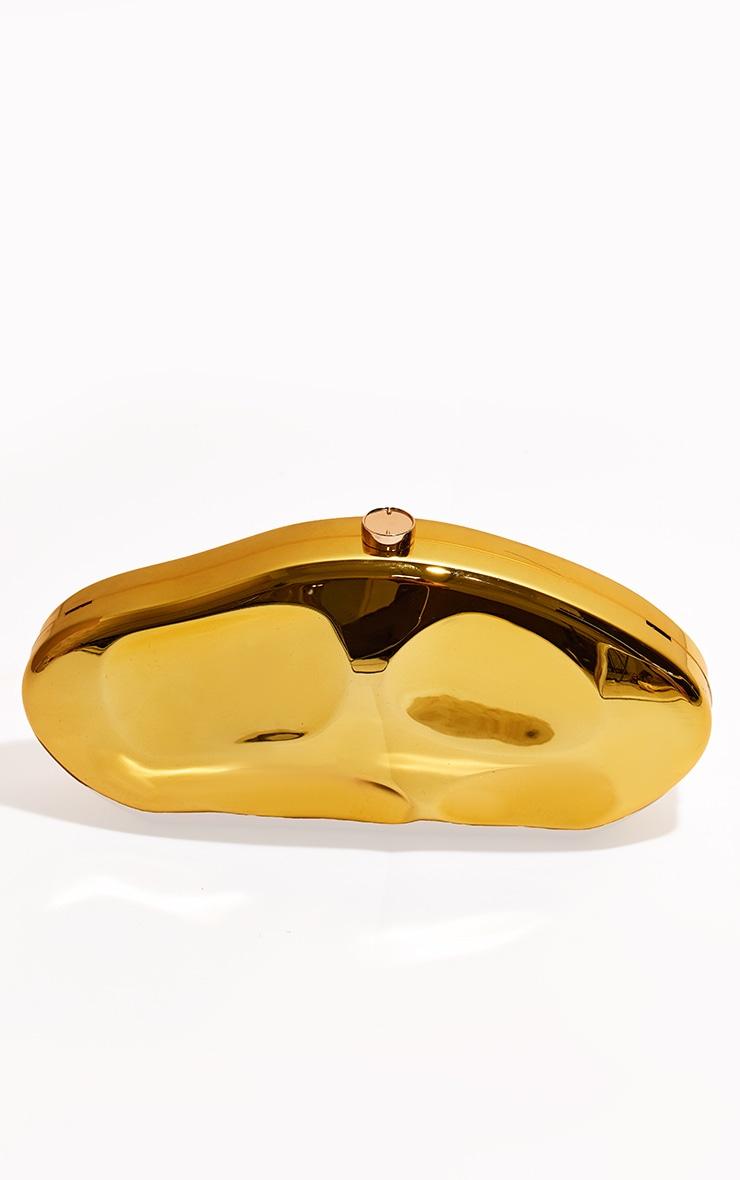 Gold Abstract Oval Hard Clutch Bag Product Image
