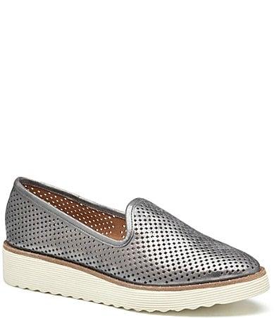 Johnston  Murphy Womens Mitzi Leather Perforated Venetian Loafers Product Image