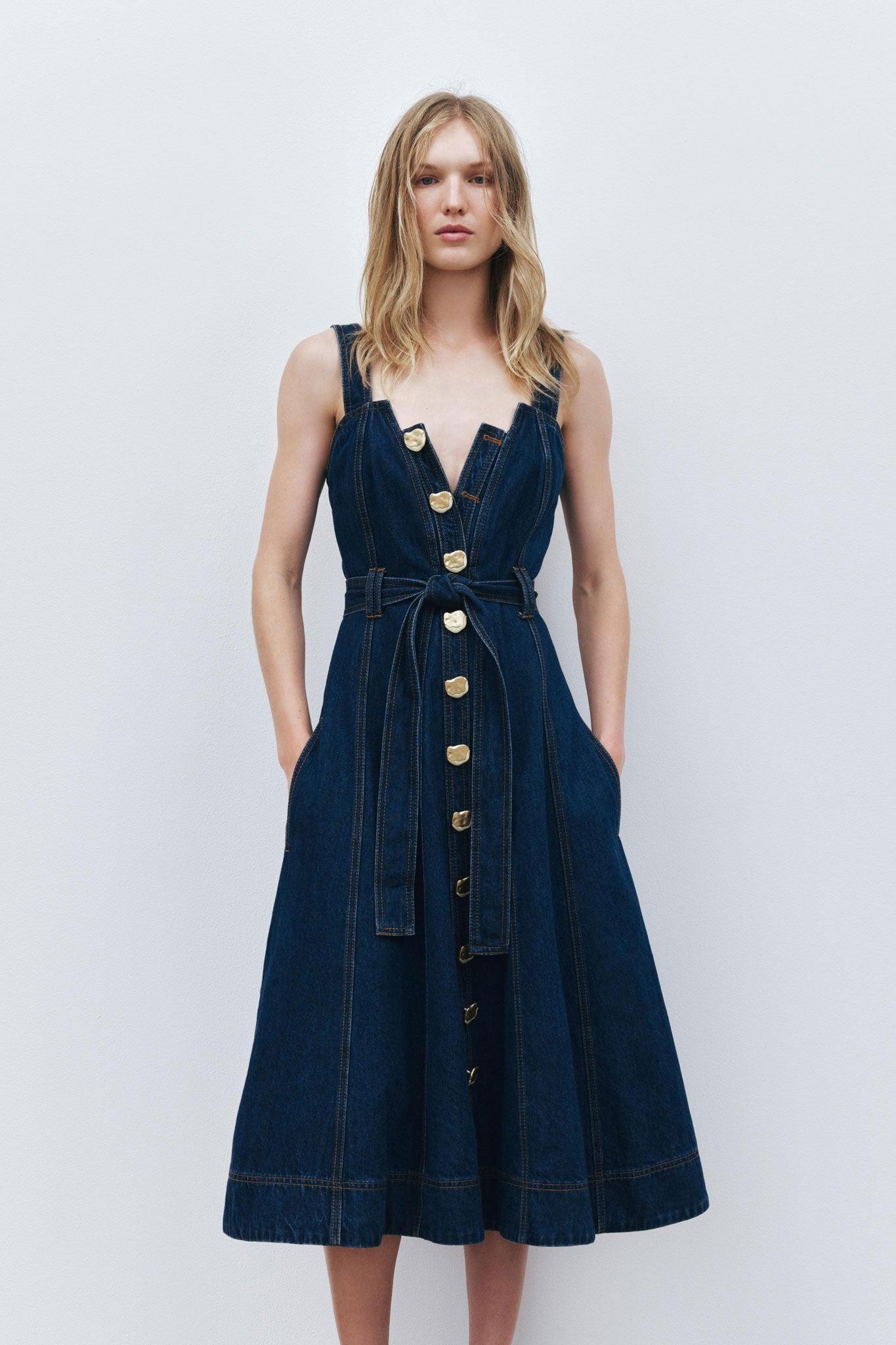 Gianna Denim Midi Dress Product Image