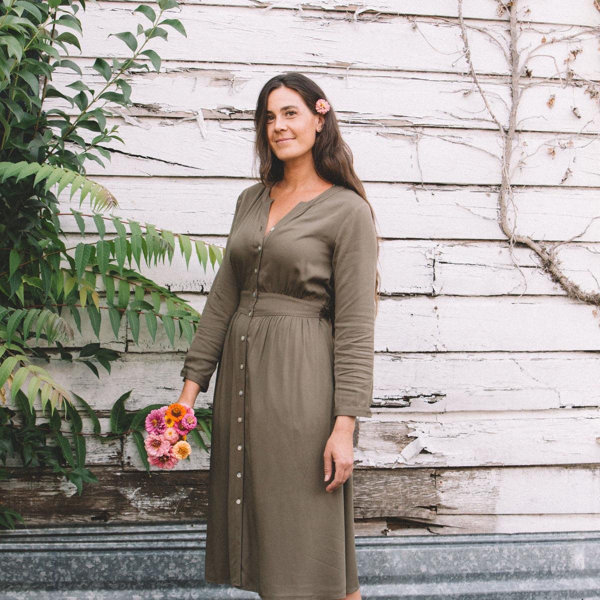 Vera Dress in Olive Product Image