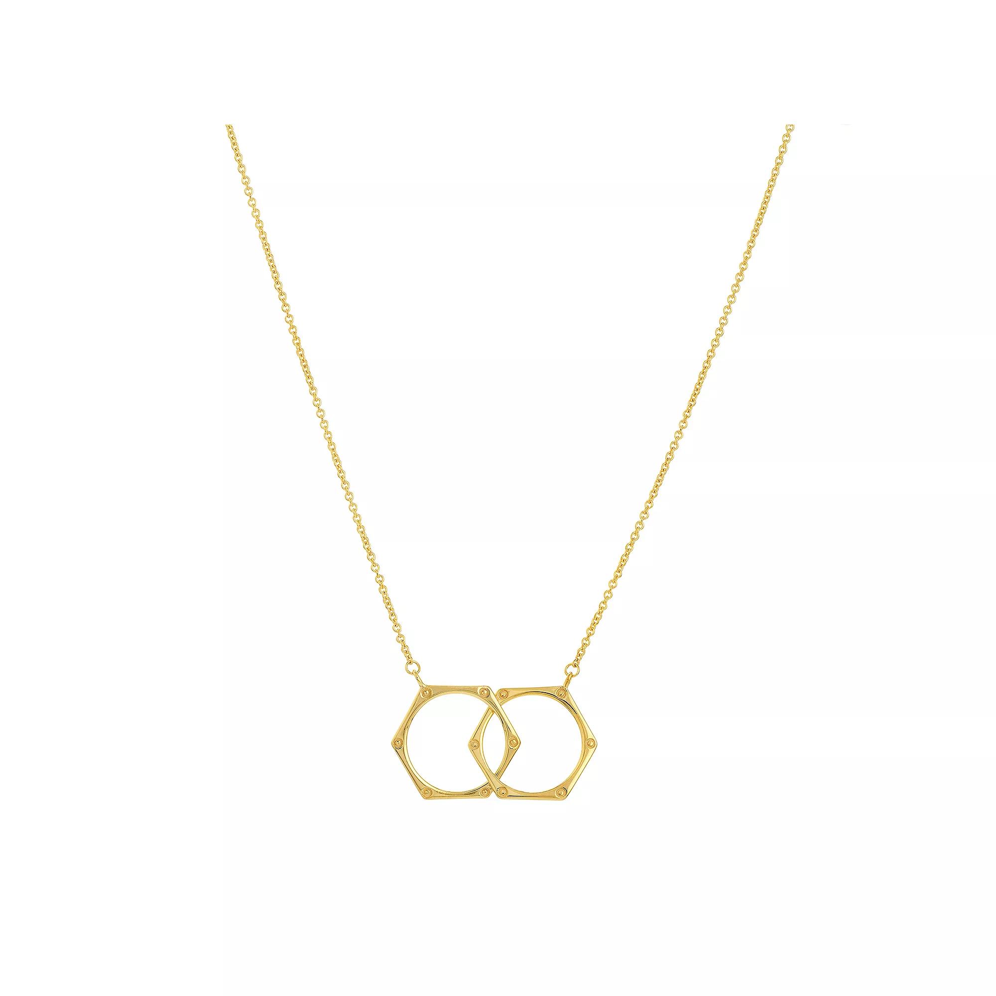 14k Gold Interlocking Hexagon Necklace, Women's, Size: 18" Product Image