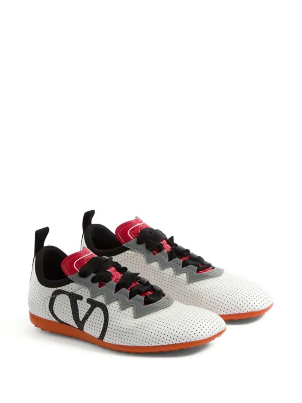 VALENTINO GARAVANI Chromathon Low-top Sneakers In Perforated Leather In Multi Product Image
