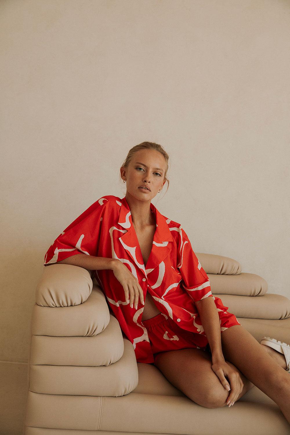 Seona Shorts - Evoke Red Product Image