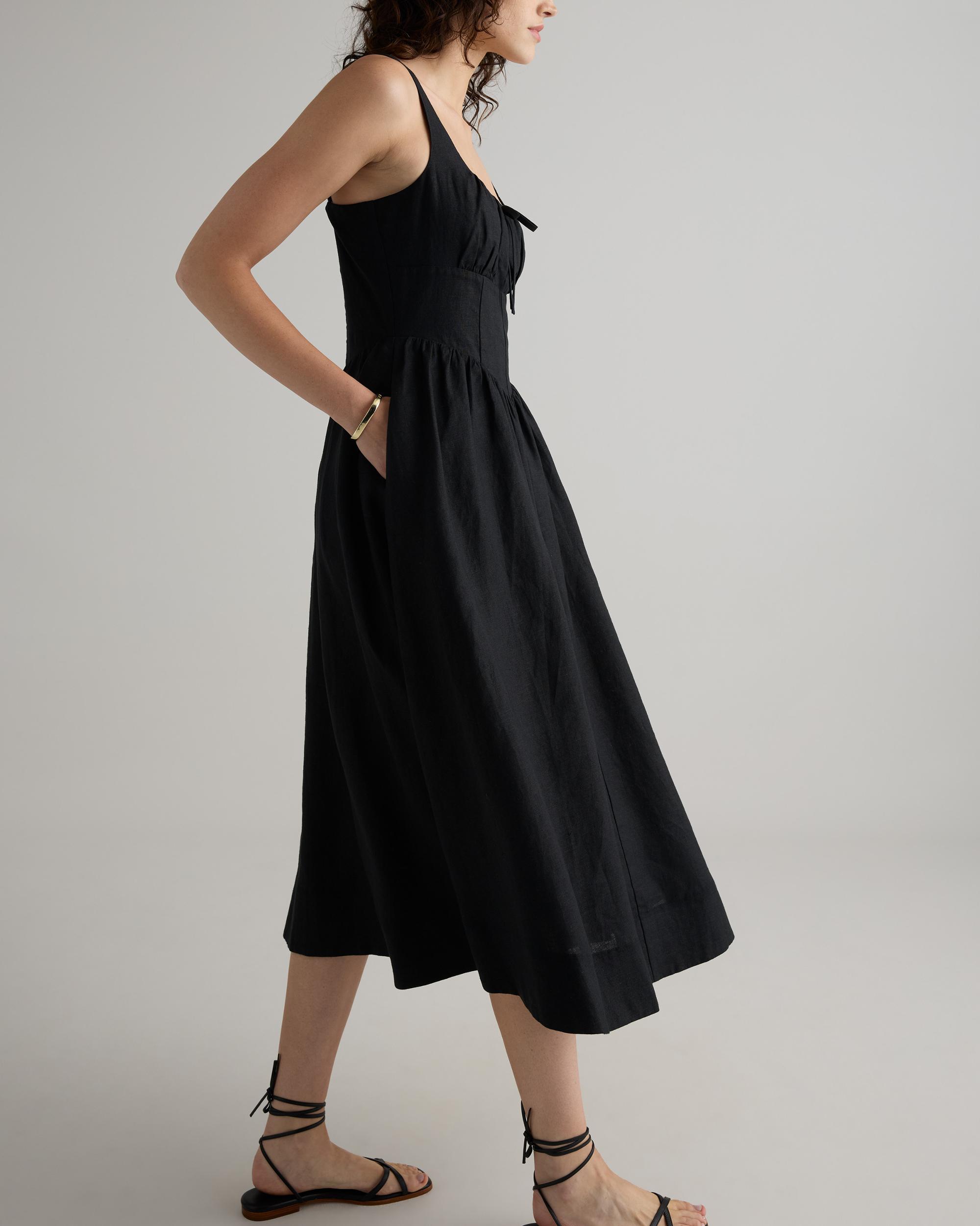 Quince | Women's 100% European Linen Corset Midi Dress Product Image