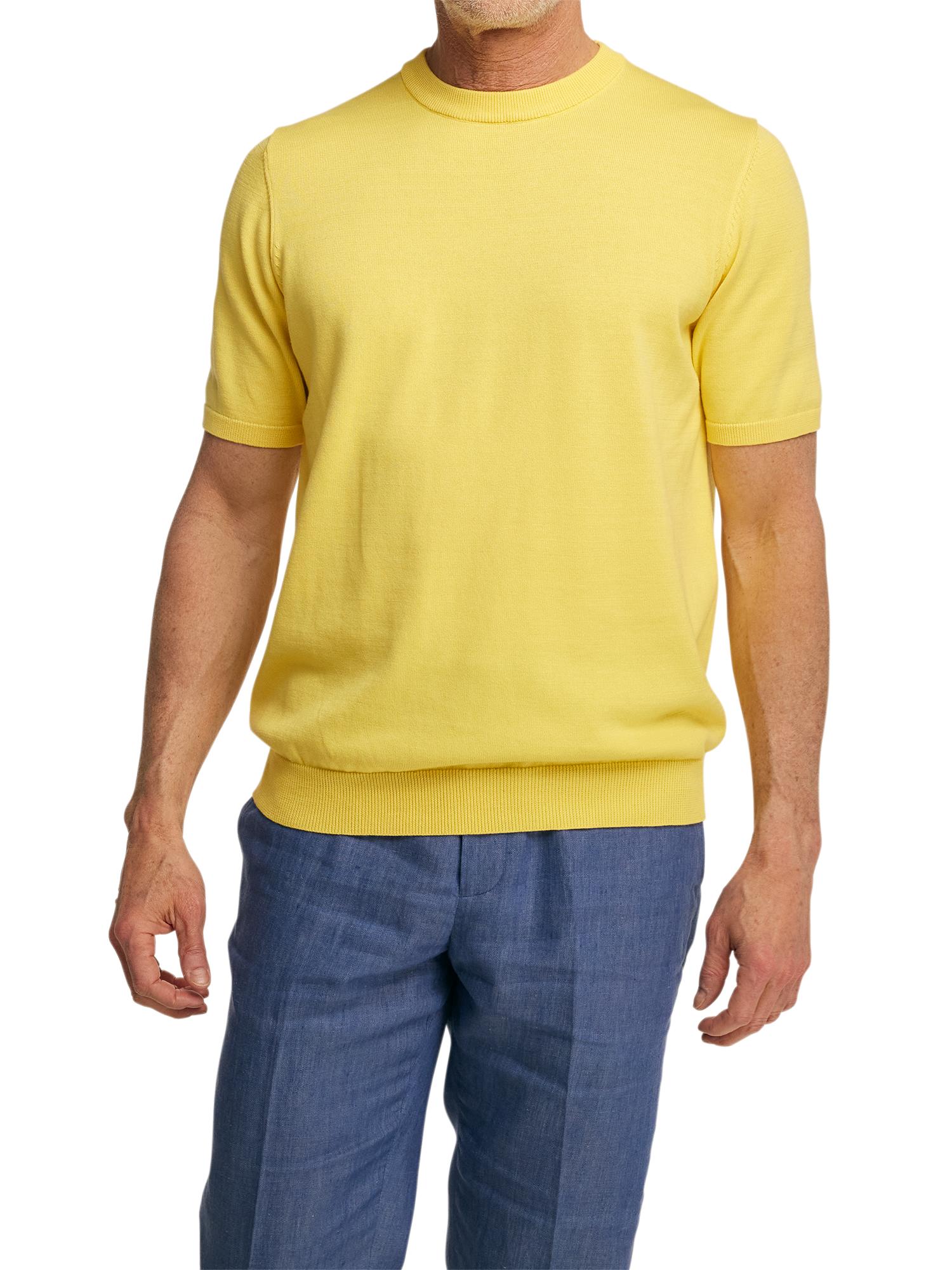 Supima Cotton Crew Neck Sweater - Light Yellow Product Image