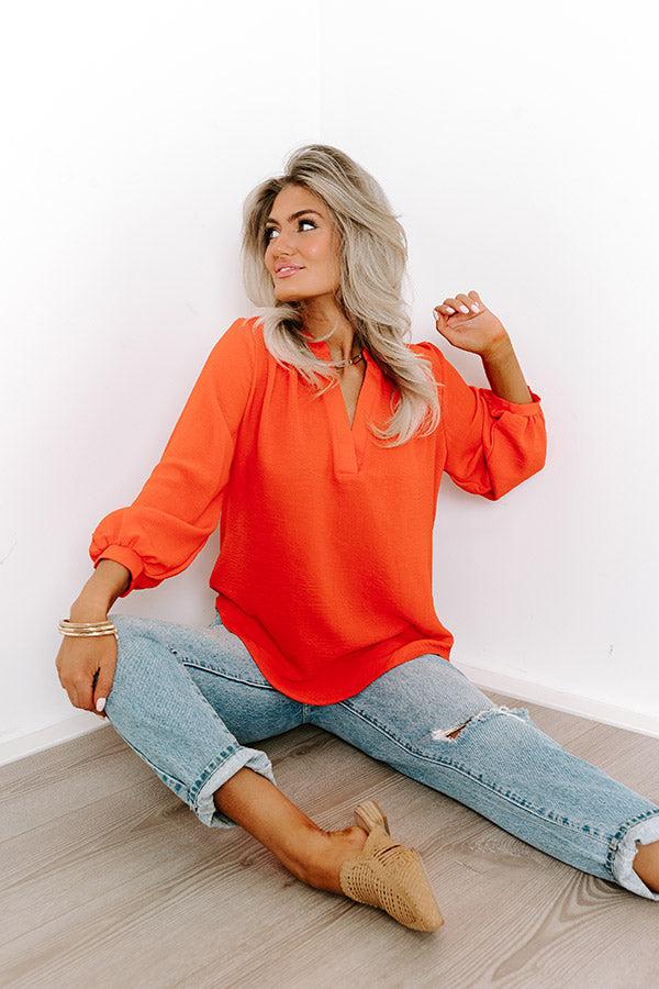 Casual Moment Shift Top in Tangerine Product Image