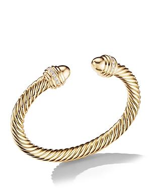 David Yurman Cable Bracelet in 18K Yellow Gold with Gold Dome & Diamonds Product Image