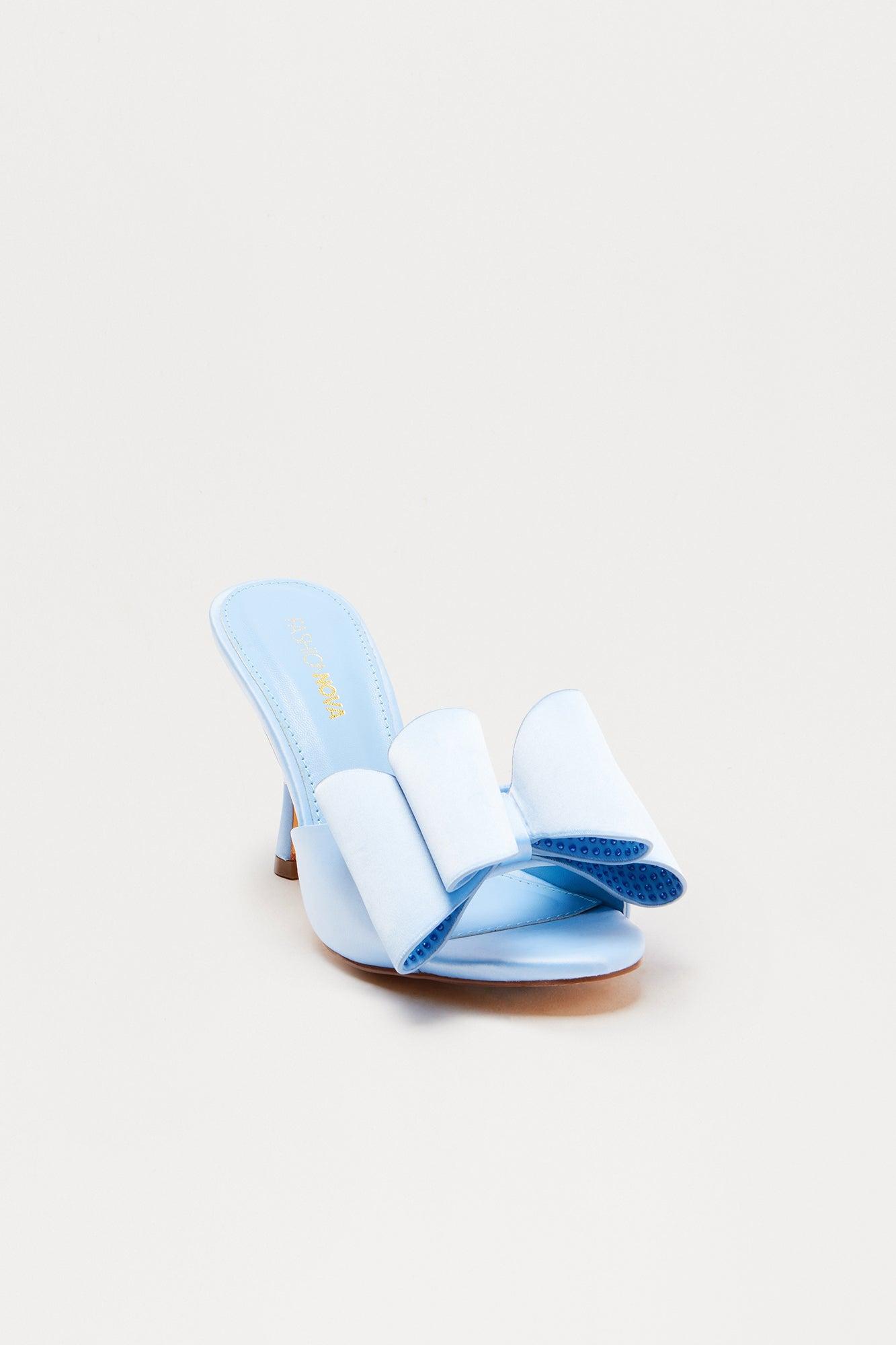 Mayven Satin Bow Heels - Light Blue Female Product Image