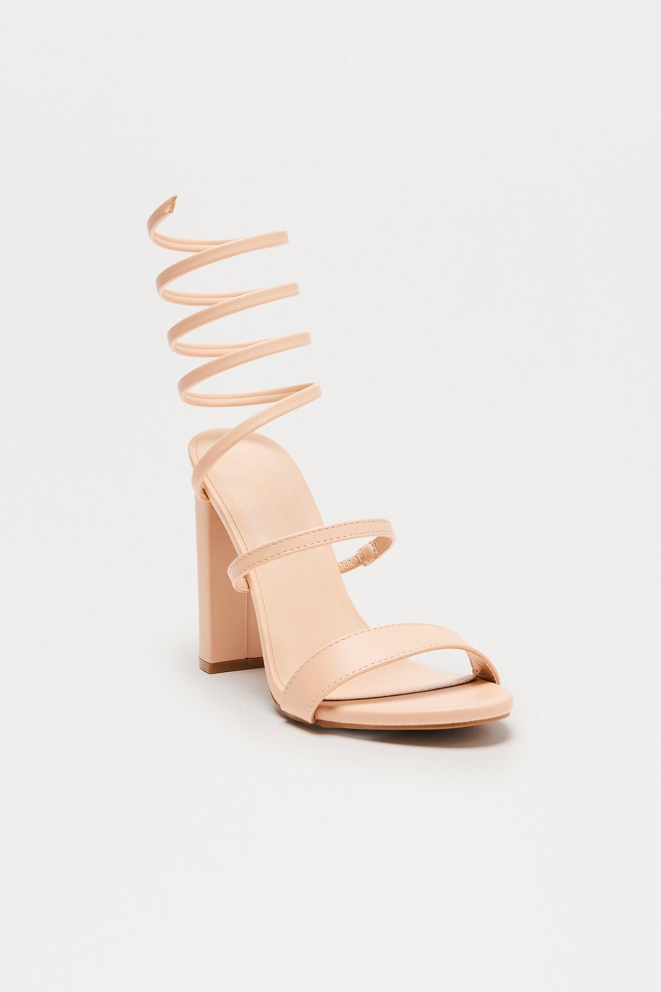 Elsie Block Heeled Sandals - Nude Female Product Image