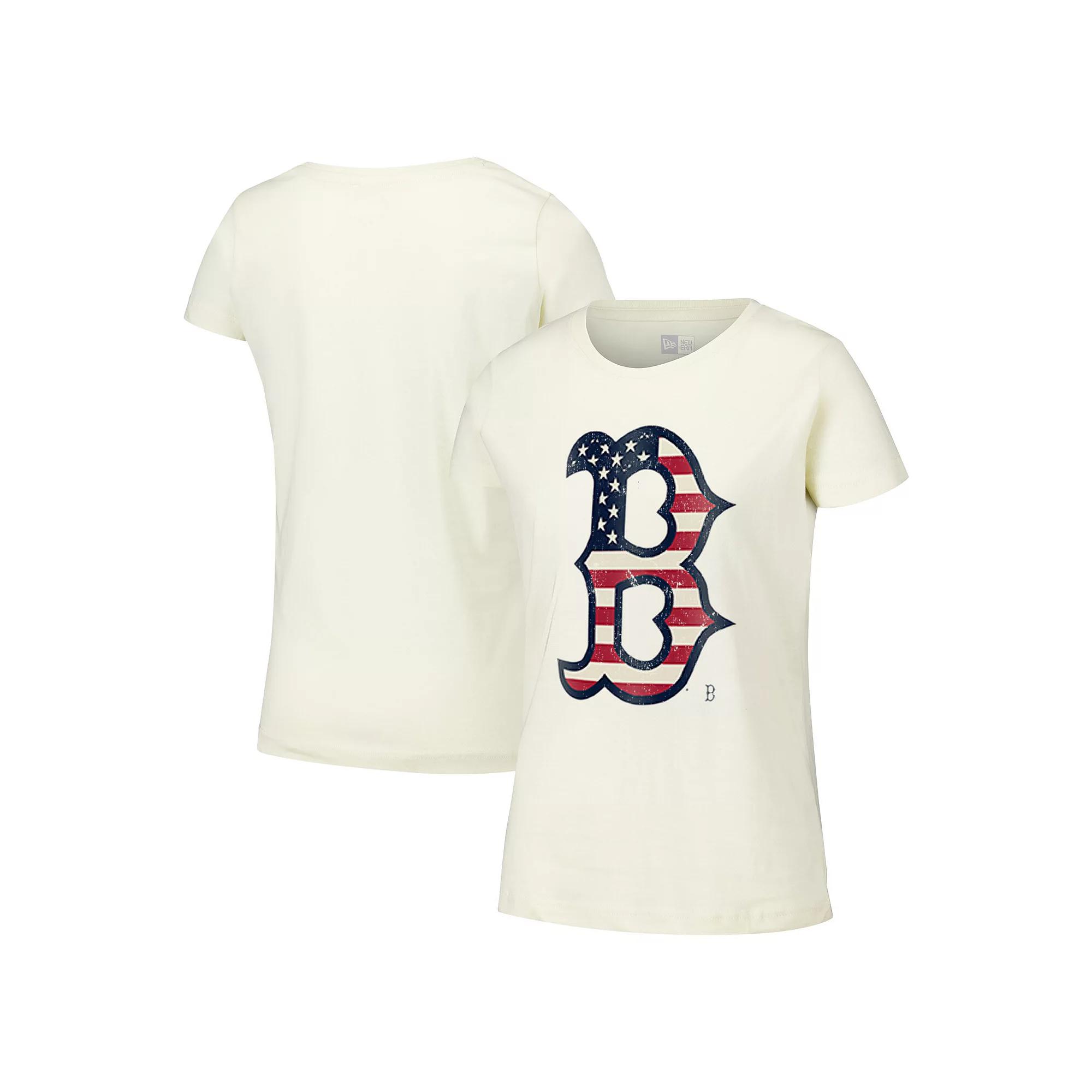 Women's New Era Cream Boston Red Sox Vintage T-Shirt, Size: 2XL, Beige Product Image