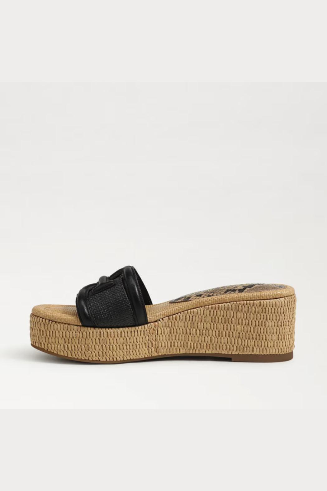 Pauleena Espadrille Sandal - Black Leather Product Image