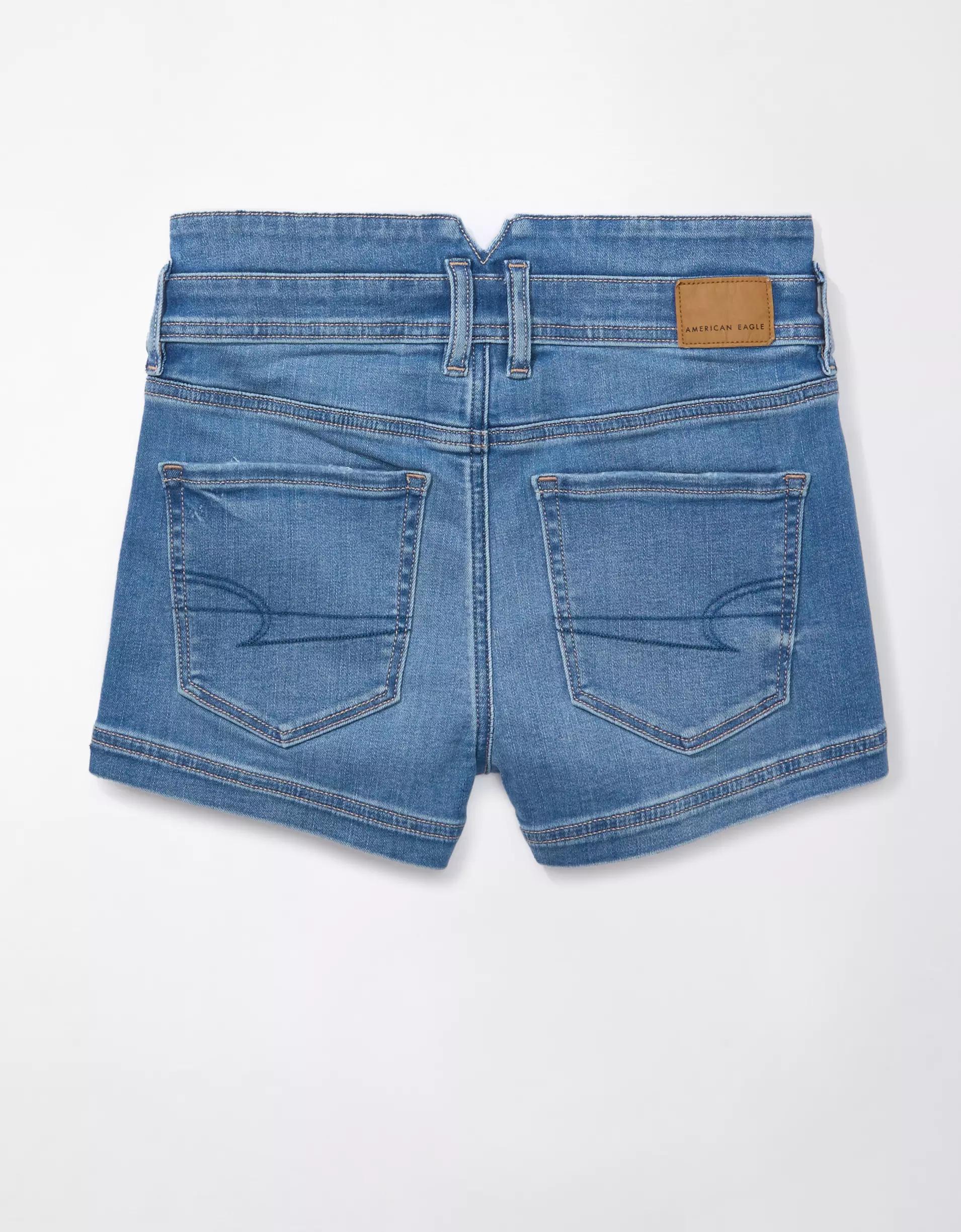 AE Next Level Super High-Waisted Denim Short Short Product Image