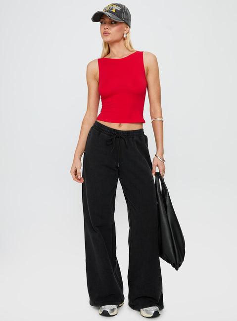 Bleeker High Neck Top Red Product Image