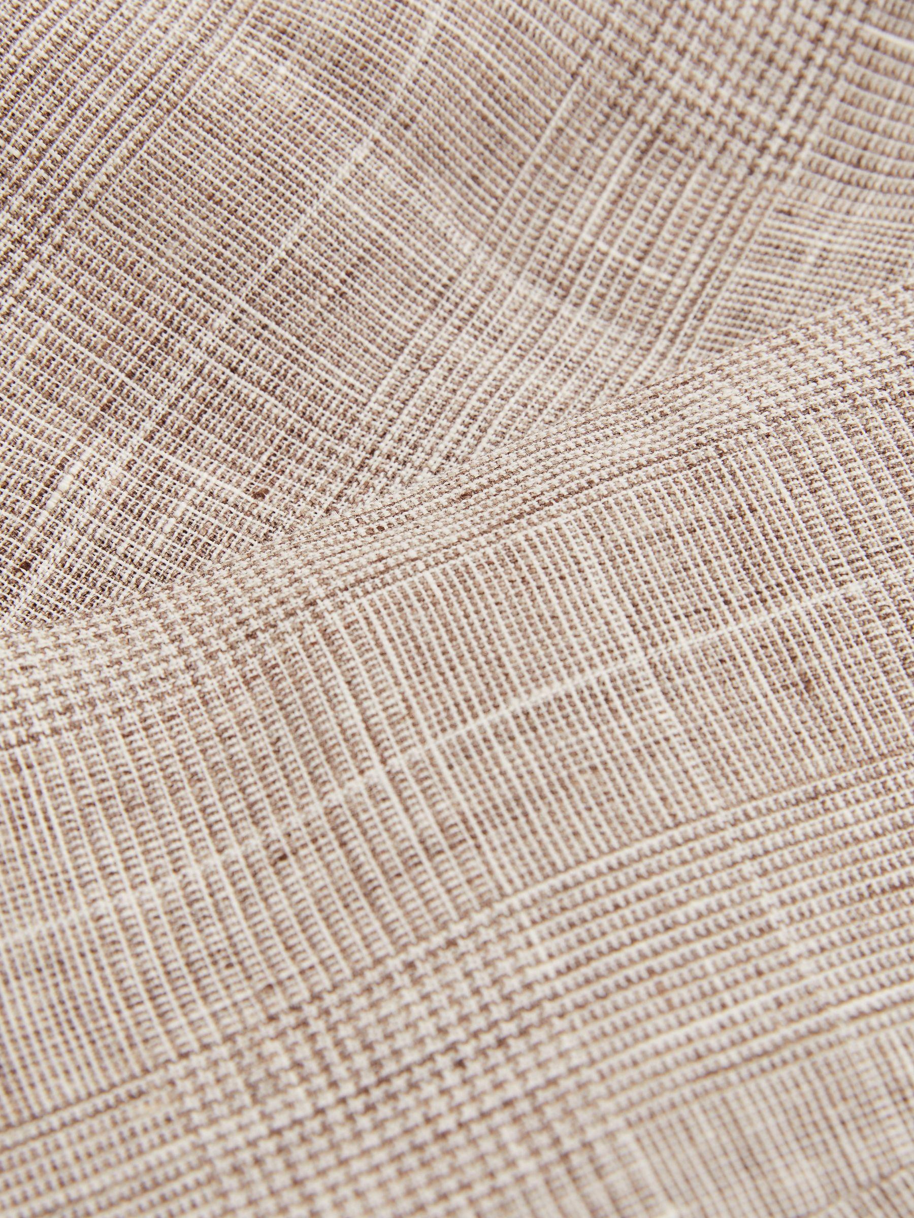 Linen Check Slim-Fit Suit Trousers in Oatmeal Product Image