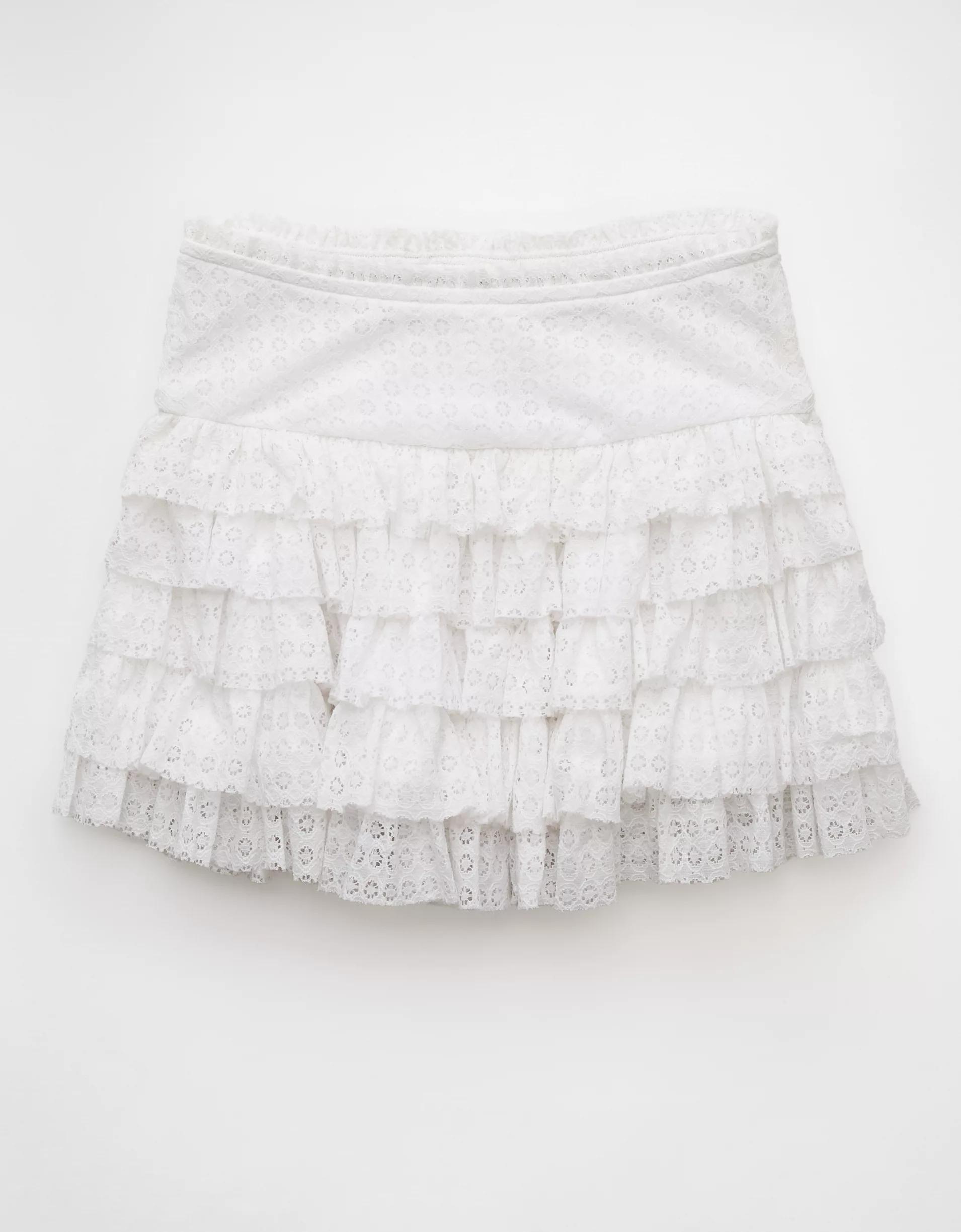 AE High-Waisted Ruffle Mini Skort Product Image