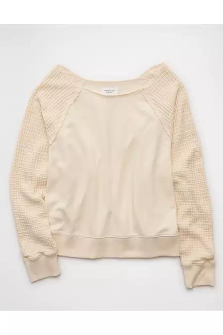 AE Mixed Knit Sweatshirt Product Image