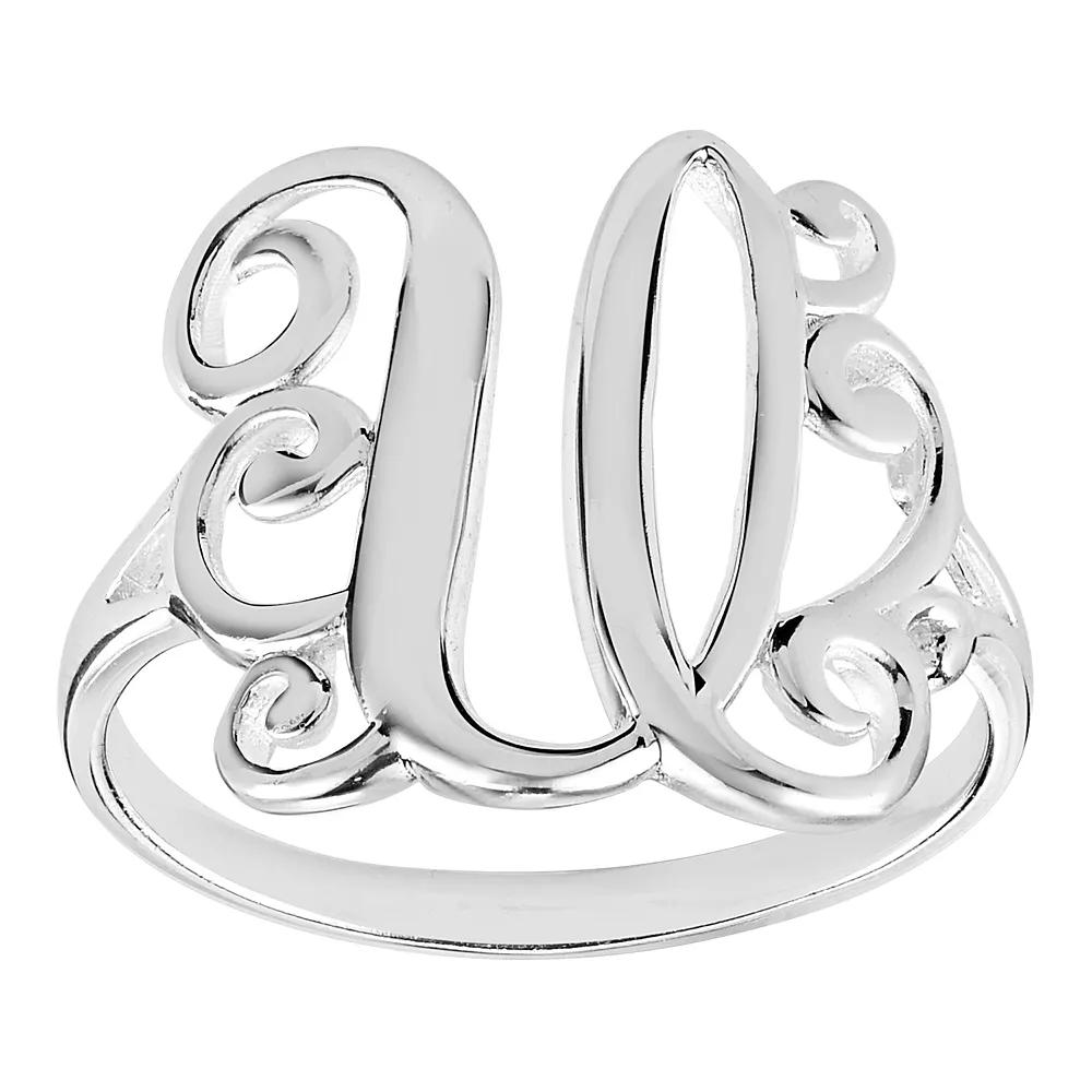 PRIMROSE Sterling Silver Monogram Initial Ring, Women's,  Product Image