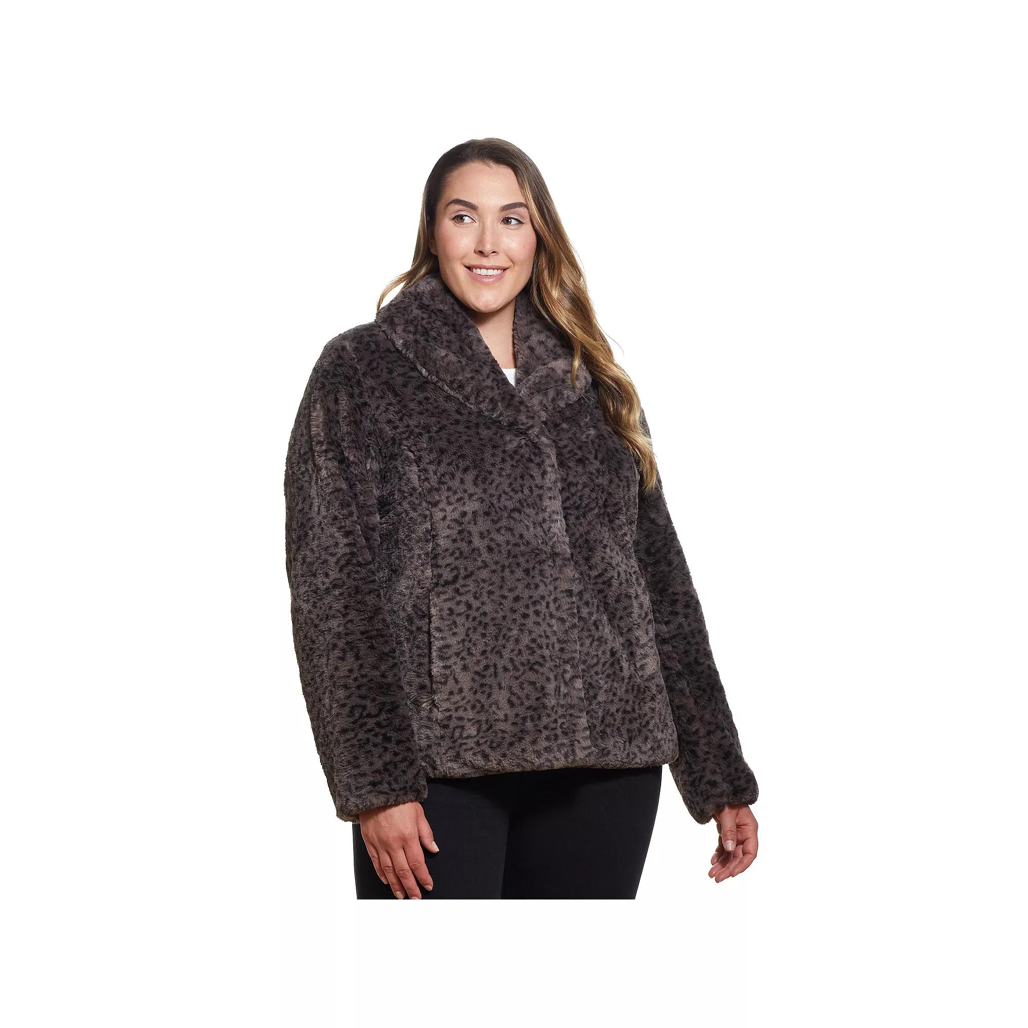 Plus Size Weathercast Midweight Faux-Fur Jacket, Women's, Size: 3XL, Multi None Product Image