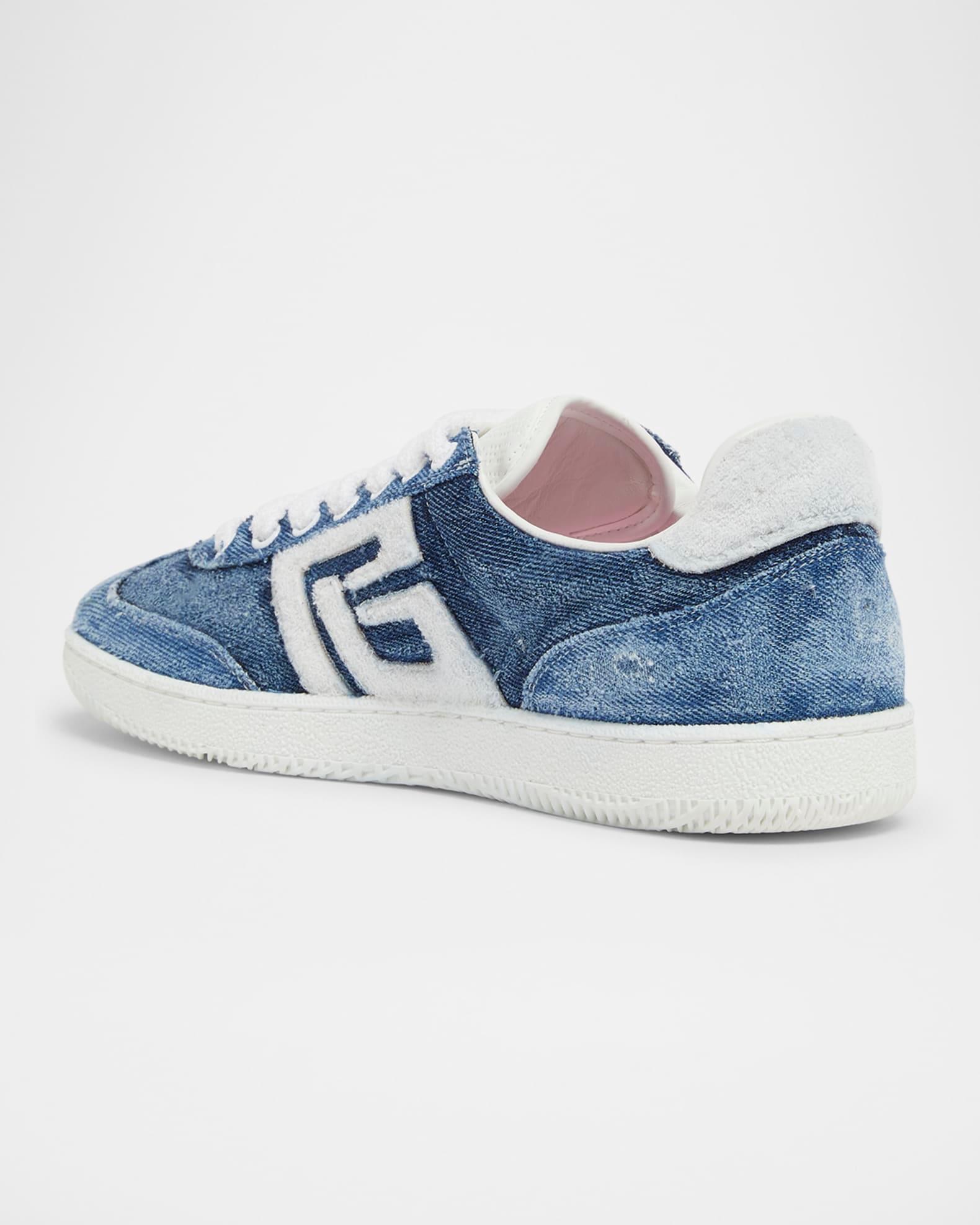 Swan Destroyed Denim Low-Top Sneakers Product Image