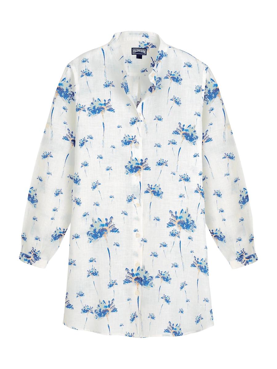 Womens Herbier Floral Linen Mini Shirtdress Product Image