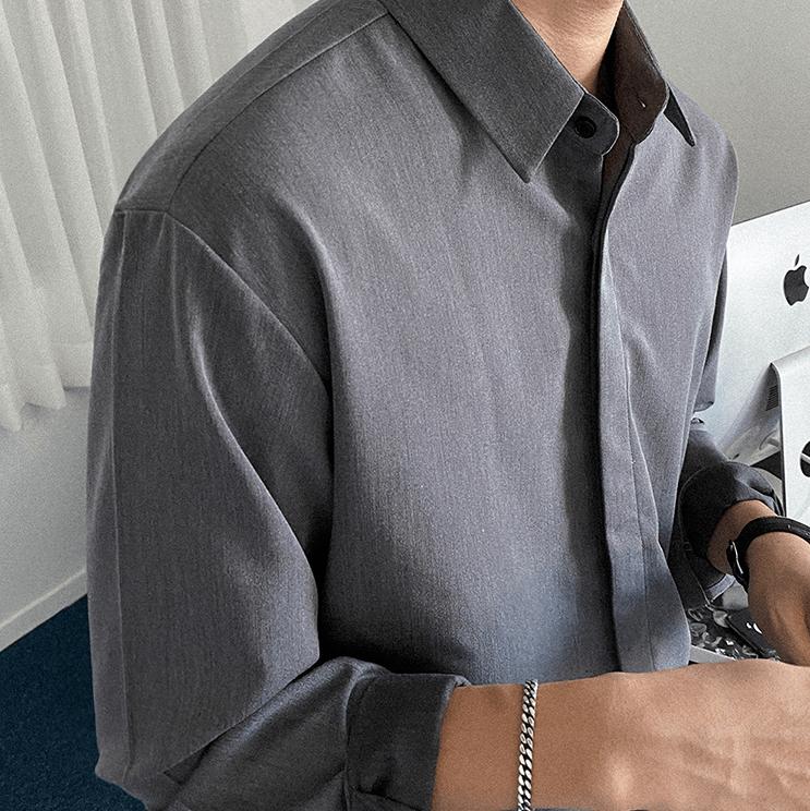 RT No. 3020 GRAY COLLAR SHIRT Product Image