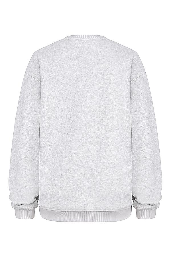 Haze  light grey marl crew neck sweatshirt Product Image