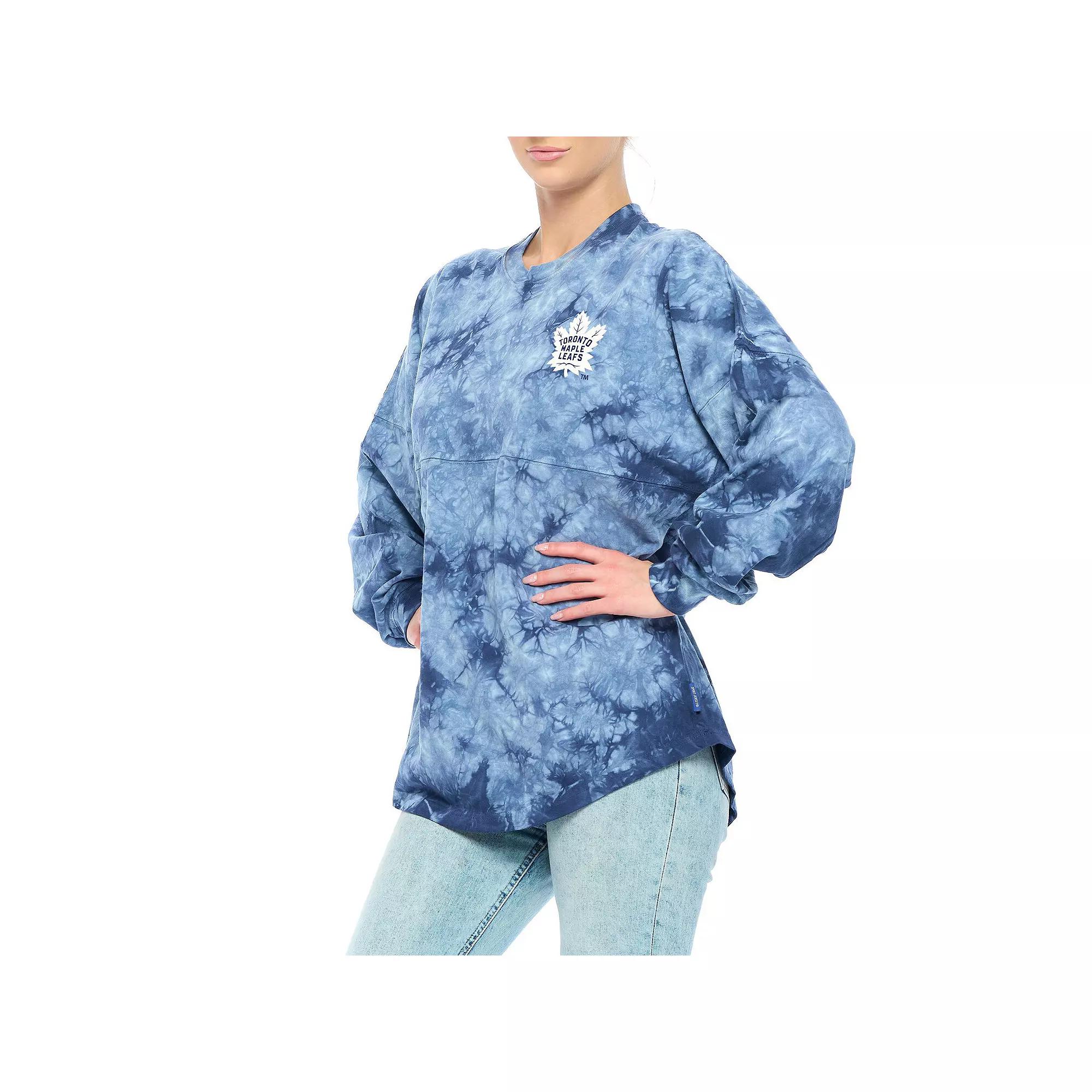 Women's Fanatics Branded Navy Nashville Predators Crystal-Dye Long Sleeve T-Shirt,  Product Image