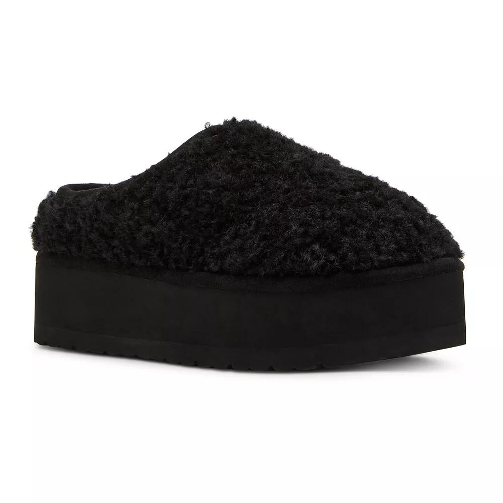 madden girl Women's Faux Fur Clogs, Size: 10, Black Product Image