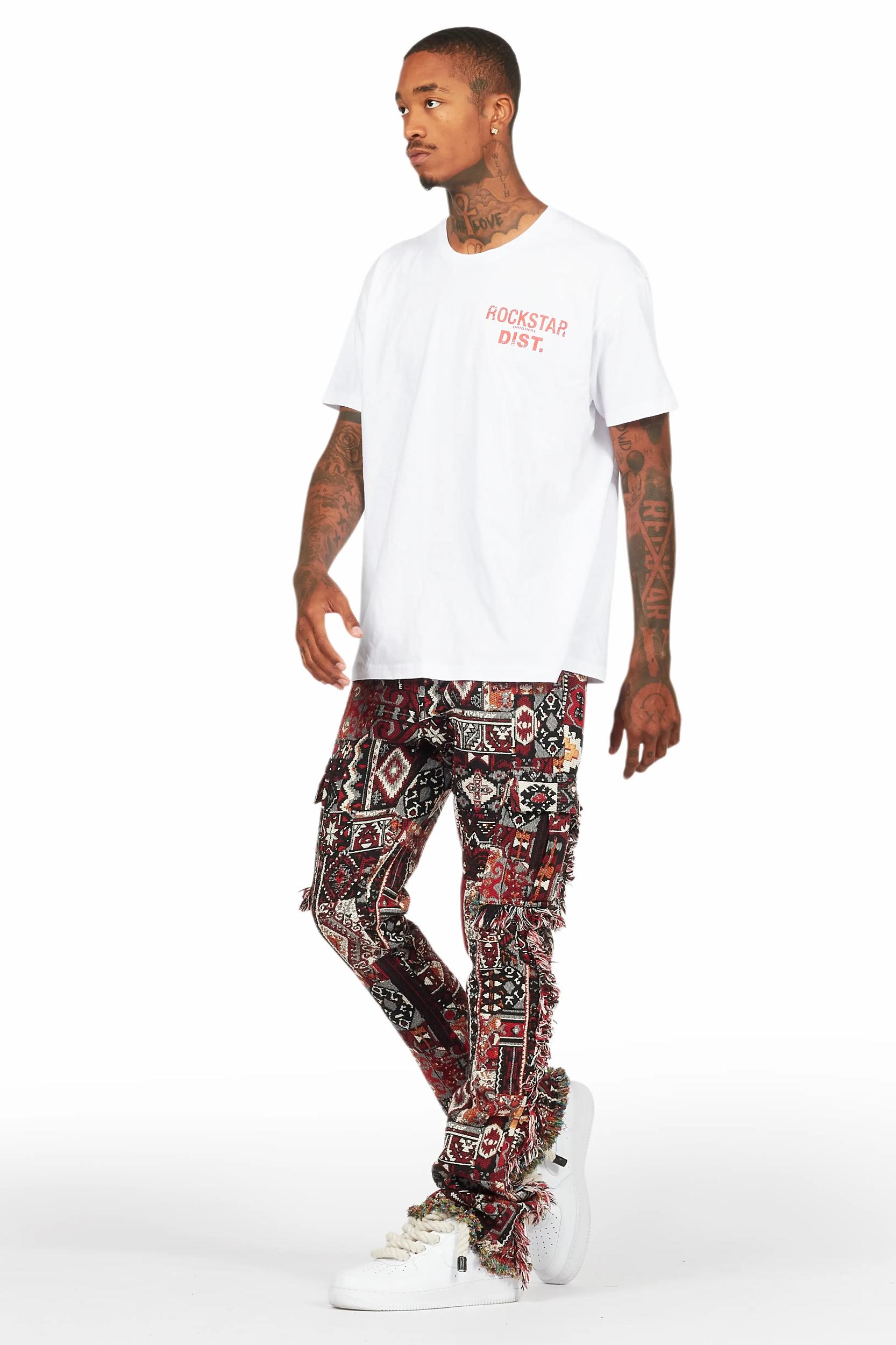 Ayami Black/Multi Slim Tapestry Flare Jean Male Product Image