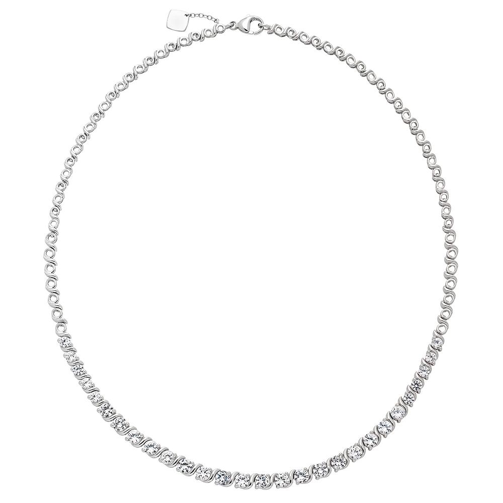 Sterling Silver Lab-Created White Sapphire Necklace, Women's, Size: 18" Product Image